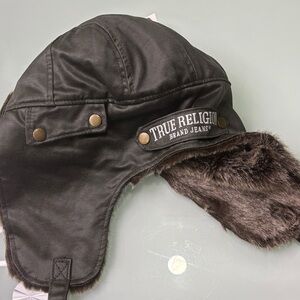 True Religion Dark Gray Trapper Hat